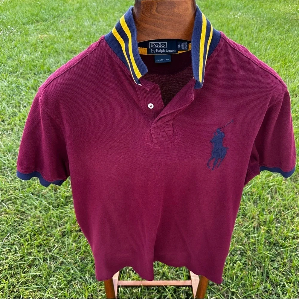 Ralph Lauren Preppy Mens Polo Shirt w/ Big Pony Rugby Vintage Golf Nantucket
